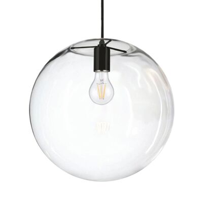 s.LUCE Orb 40 luminaire de galerie 5m câble verre boule clair noir