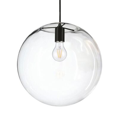 s.LUCE Orb 40 gallery light 5m cable glass ball clear black