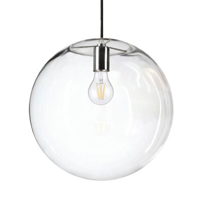 s.LUCE Orb 40 gallery pendant lamp 5m cable glass ball clear chrome