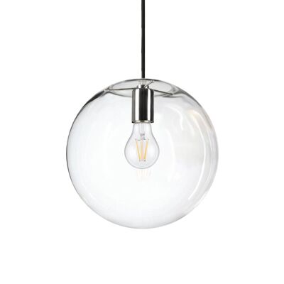 s.LUCE Orb 30 gallery pendant light, 5m cable, glass ball clear chrome