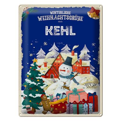 Blechschild Weihnachtsgrüße KEHL Geschenk FEST 30x40cm