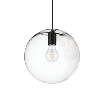 s.LUCE Orb 30 gallery pendant lamp 5m cable glass ball clear black
