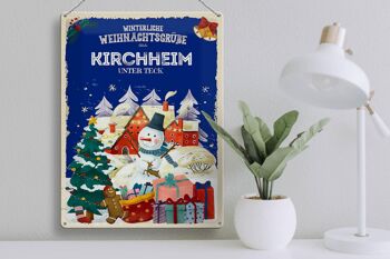 Plaque en tôle Vœux de Noël KIRCHHEIM UNDER TECK cadeau 30x40cm 3