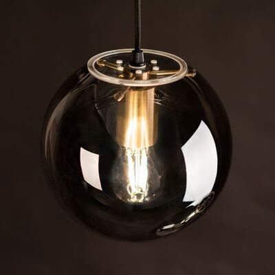 s.LUCE Orb 20 suspension boule en verre fumé or noir