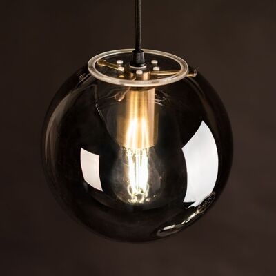 s.LUCE Orb 20 smoky glass ball hanging lamp gold black