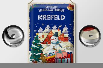 Plaque en tôle Salutations de Noël de KREFELD cadeau 30x40cm 2