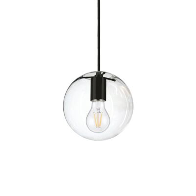 s.LUCE Orb 20 glass ball hanging lamp clear black