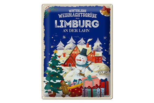 Blechschild Weihnachtsgrüße LIMBURG AN DER LAHN Geschenk 30x40cm