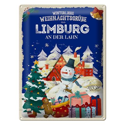 Cartel de chapa Saludos navideños LIMBURG AN DER LAHN regalo 30x40cm