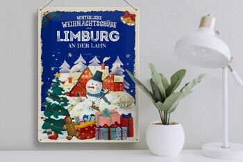 Plaque en tôle Vœux de Noël LIMBURG AN DER LAHN cadeau 30x40cm 3