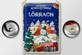Plaque en tôle Salutations de Noël de LÖRRACH cadeau 30x40cm 2