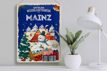 Plaque en tôle Salutations de Noël Cadeau MAINZ FEST 30x40cm 3
