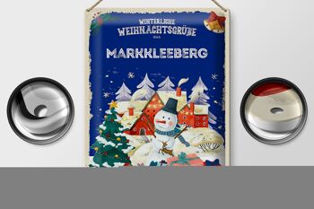 Plaque en tôle Vœux de Noël MARKKLEEBERG cadeau 30x40cm 2
