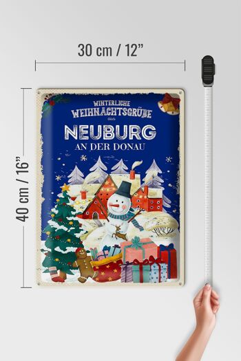 Plaque en tôle Vœux de Noël NEUBURG AN DER DONAU 30x40cm 4