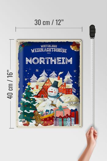 Plaque en tôle Vœux de Noël NORTHEIM cadeau 30x40cm 4