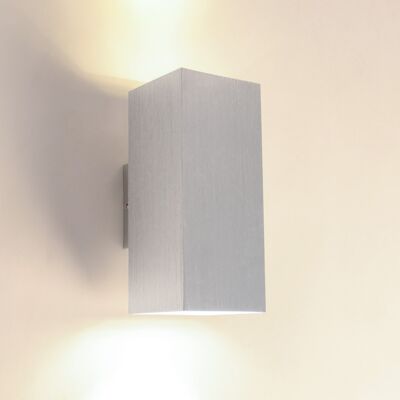 s.LUCE Madras wall light Up & Down 2-flame brushed aluminum