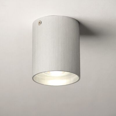 s.LUCE Madras plafonnier apparent Ø 8cm aluminium brossé