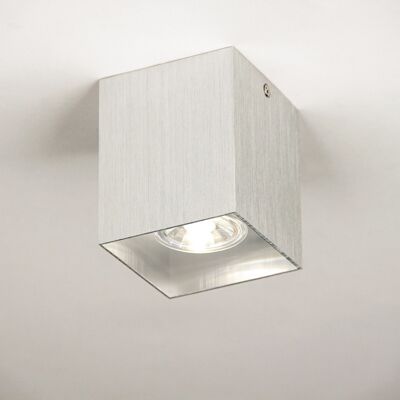 s.LUCE Madras surface-mounted ceiling light 8x8cm brushed aluminum