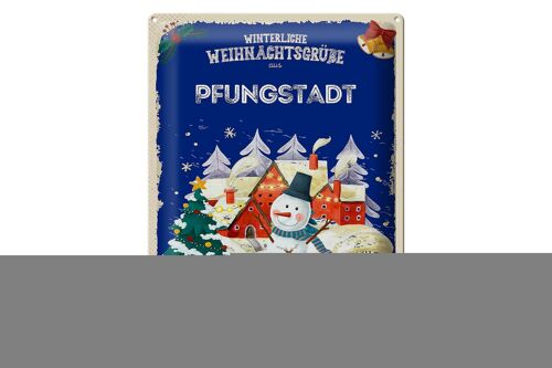 Blechschild Weihnachtsgrüße PFUNGSTADT Geschenk 30x40cm