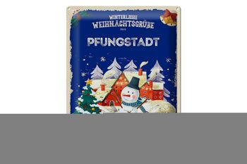 Plaque en tôle Salutations de Noël PFUNGSTADT cadeau 30x40cm 1
