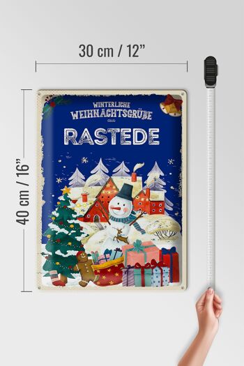 Plaque en tôle Salutations de Noël de RASTEDE cadeau 30x40cm 4