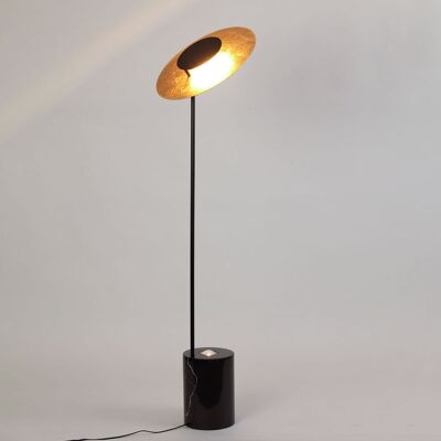 s.LUCE LED floor lamp Plate with marble base & reversible reflector Ø45cm