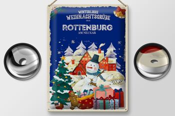 Plaque en tôle Salutations de Noël ROTENBURG AM NECKAR 30x40cm 2