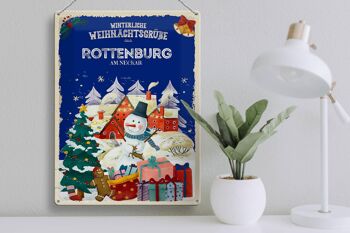 Plaque en tôle Salutations de Noël ROTENBURG AM NECKAR 30x40cm 3