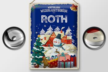 Plaque en étain Salutations de Noël de ROTH cadeau 30x40cm 2