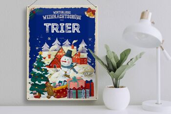 Plaque en tôle "Vœux de Noël de TRÈS" cadeau 30x40cm 3