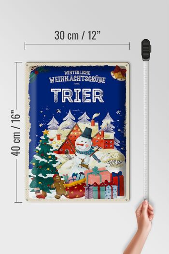 Plaque en tôle "Vœux de Noël de TRÈS" cadeau 30x40cm 4