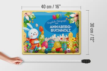 Plaque en tôle Pâques Salutations de Pâques 40x30cm ANNABERG-BUCHHOLZ cadeau 4