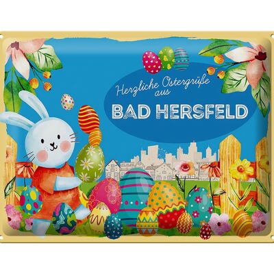 Cartel de chapa Pascua Saludos de Pascua 40x30cm BAD HERSFELD