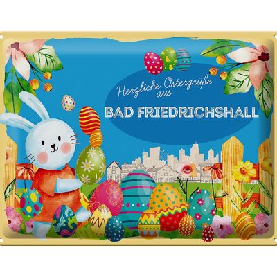 Cartel de chapa Pascua Saludos de Pascua 40x30cm BAD FRIEDRICHSHALL