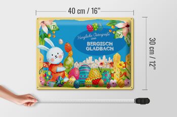 Plaque en tôle Pâques Salutations de Pâques 40x30cm BERGISCH GLADBACH cadeau 4