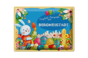 Plaque en tôle Pâques Salutations de Pâques 40x30cm BERGNEUSTADT cadeau 1