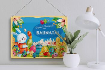 Plaque en tôle Pâques Salutations de Pâques 40x30cm Cadeau BAUNATAL 3