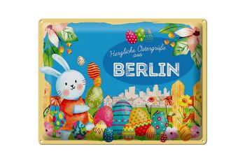 Plaque en tôle Pâques Salutations de Pâques 40x30cm BERLIN cadeau 1