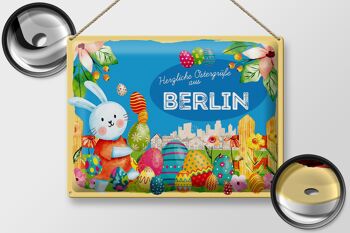Plaque en tôle Pâques Salutations de Pâques 40x30cm BERLIN cadeau 2