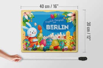 Plaque en tôle Pâques Salutations de Pâques 40x30cm BERLIN cadeau 4