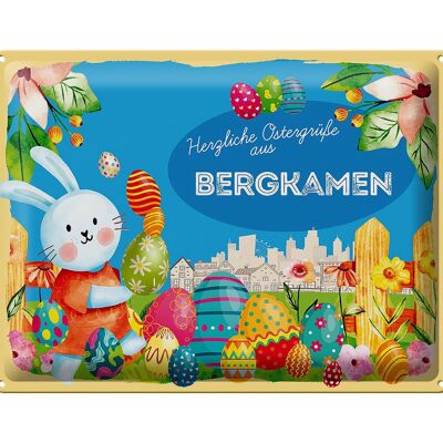 Targa in metallo Pasqua Auguri di Pasqua 40x30 cm Regalo BERGKAMEN