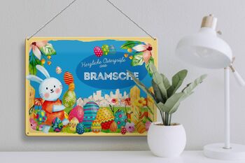 Plaque en tôle Pâques Salutations de Pâques 40x30cm Cadeau BRAMSCHE 3