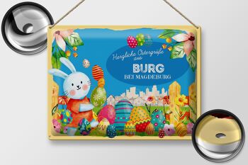 Plaque en tôle Pâques Salutations de Pâques 40x30cm BURG près de MAGDEBOURG cadeau 2
