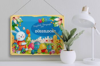 Plaque en tôle Pâques Salutations de Pâques 40x30cm DÜSSELDORF cadeau 3