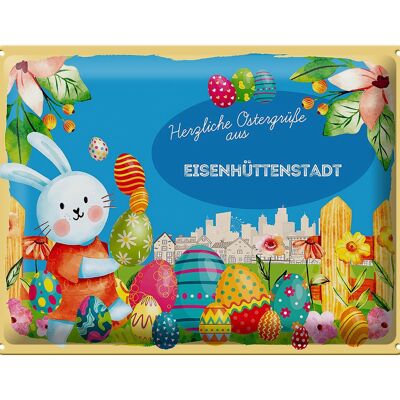 Cartel de chapa Pascua Saludos de Pascua 40x30cm EISENHÜTTENSTADT regalo