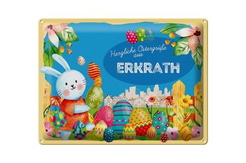 Plaque en tôle Pâques Salutations de Pâques 40x30cm Cadeau ERKRATH 1