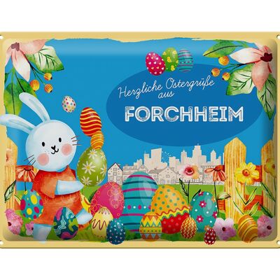 Cartel de chapa Pascua Saludos de Pascua 40x30cm FORCHHEIM regalo