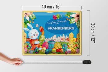 Plaque en tôle Pâques Salutations de Pâques 40x30cm Cadeau FRANKENBERG 4
