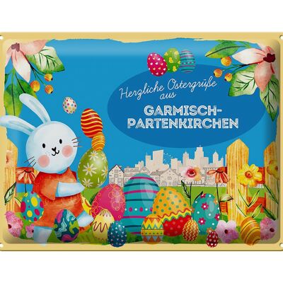 Targa in metallo Pasqua Auguri di Pasqua 40x30 cm GARMISCH-PARTENKIRCHEN regalo
