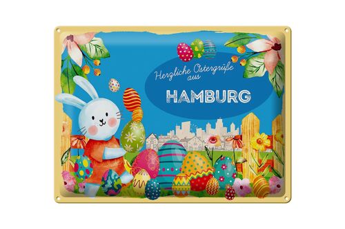 Blechschild Ostern Ostergrüße 40x30cm HAMBURG Geschenk